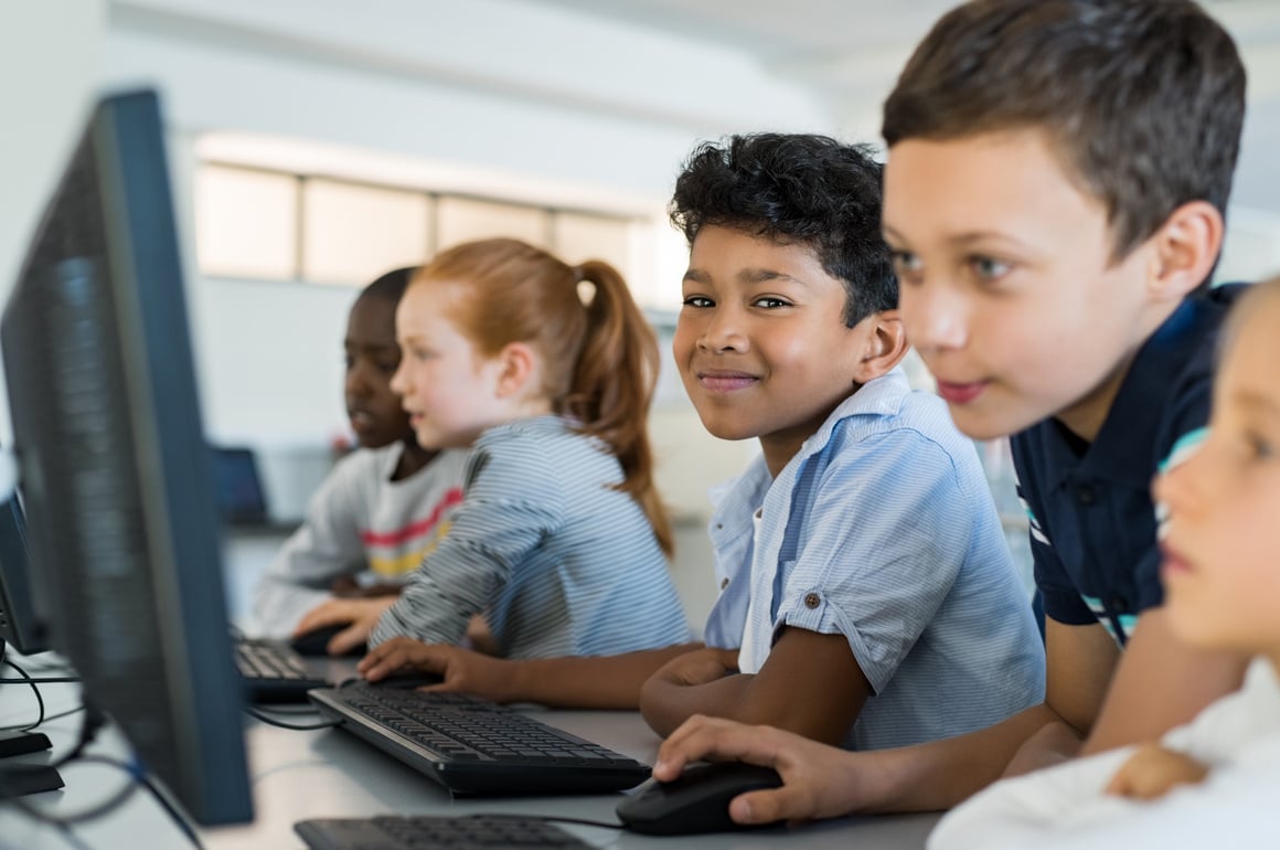 Children Using Computer in School